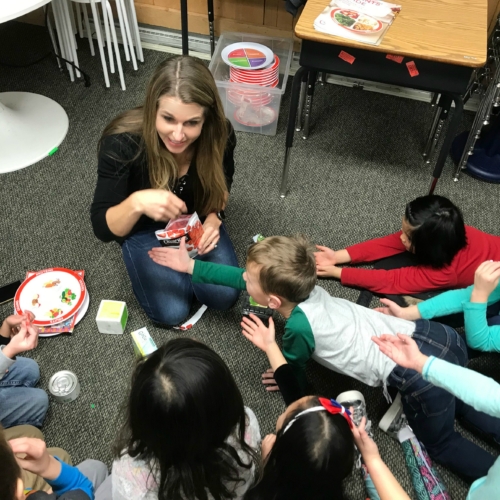 Sharing fruit with kids for a nutrition lesson plan