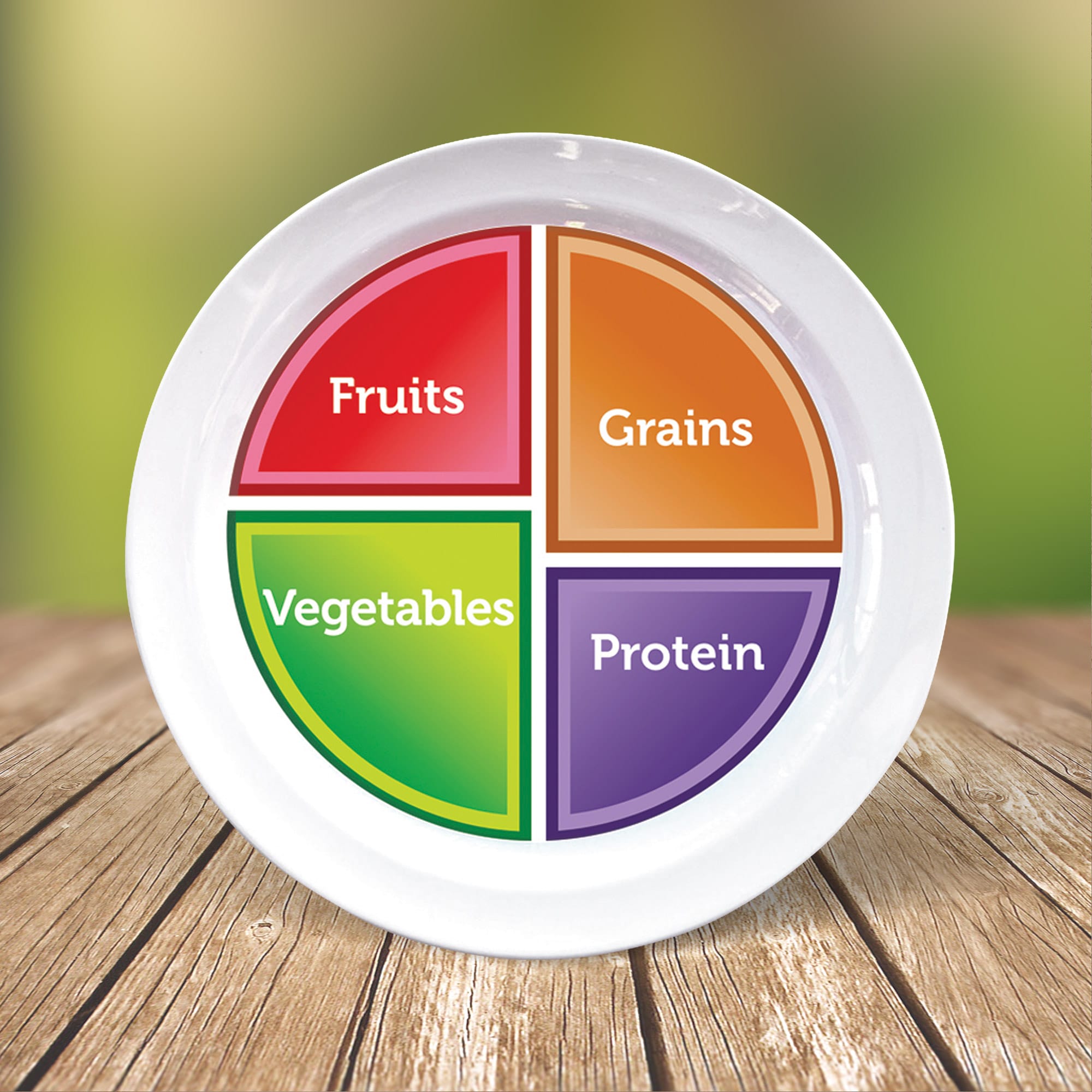 Portion control plate for kids with 3 parts.