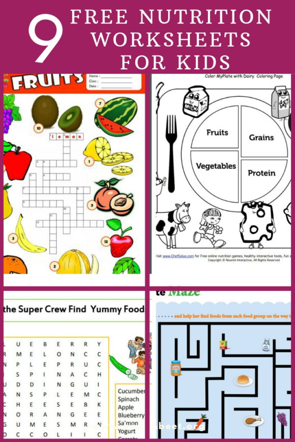 9 free nutrition worksheets for kids health beet