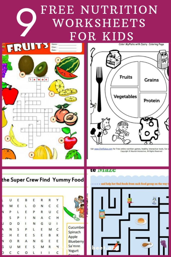 9 Free Nutrition Worksheets for Kids - Health Beet