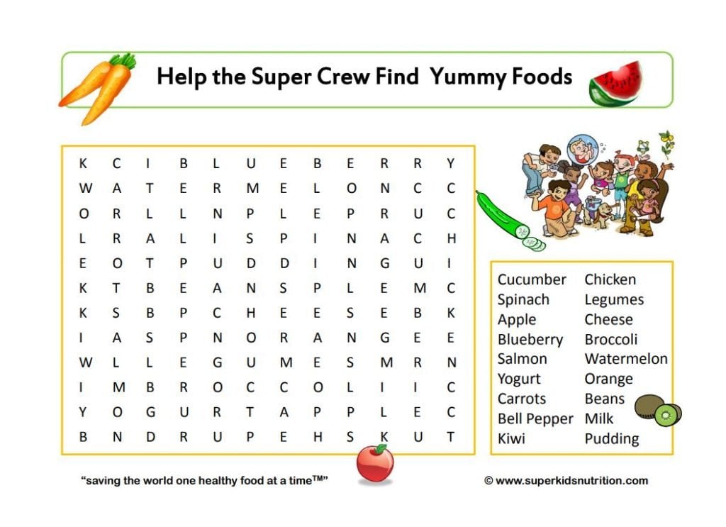 9 Free Nutrition Worksheets For Kids - Health Beet