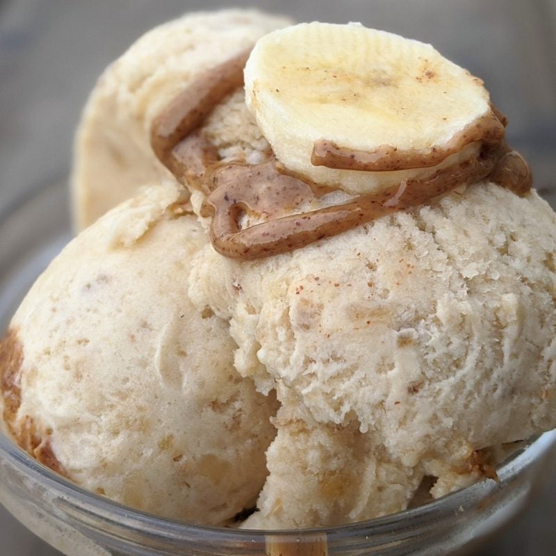 2-Ingredient Banana Almond Butter Ice Cream - A Sassy Spoon