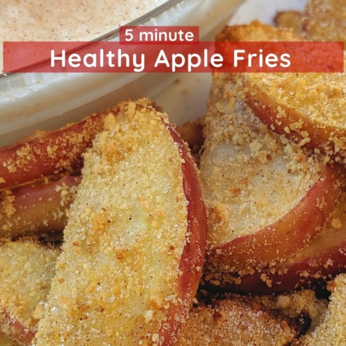5 minute healthy apple fries in the air fryer