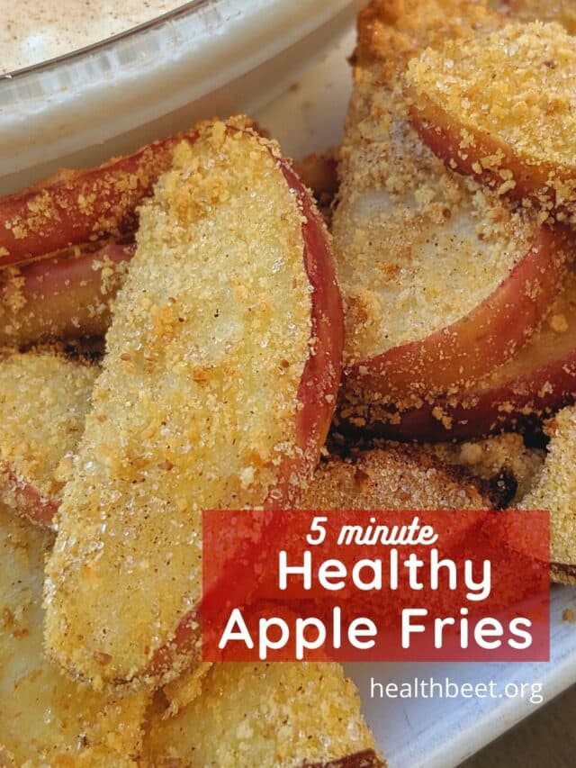 5 minute healthy apple fries in the air fryer