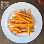 sweet potato fries in the air fryer with nutrition info