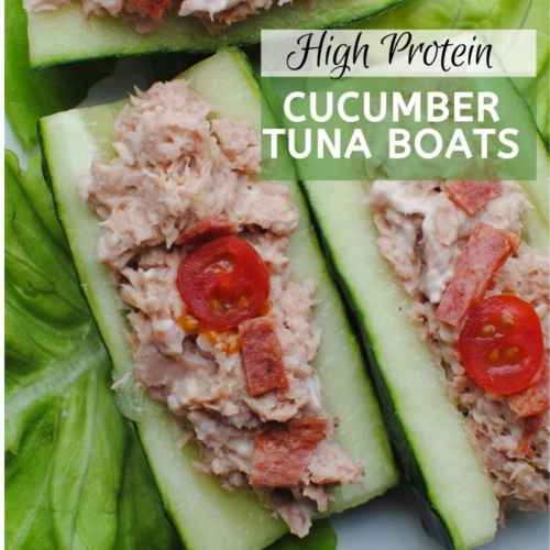 high protein cucumber tuna boats