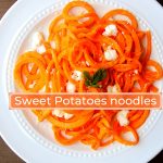 sweet potato noodle recipe with feta and salt