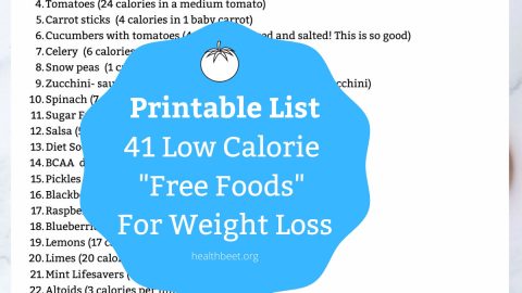 printable list of free foods for weight loss