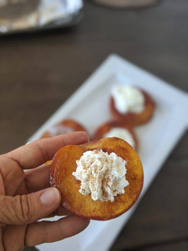 healthy peaches and cream dessert