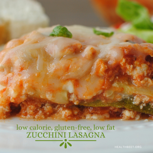 low fat low calorie zucchini lasagna square