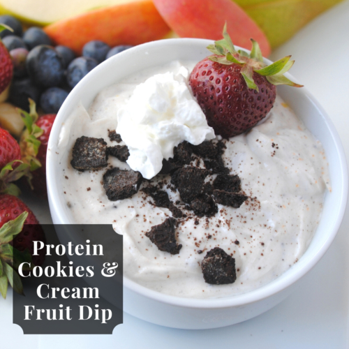 protein cookies and cream fruit dip