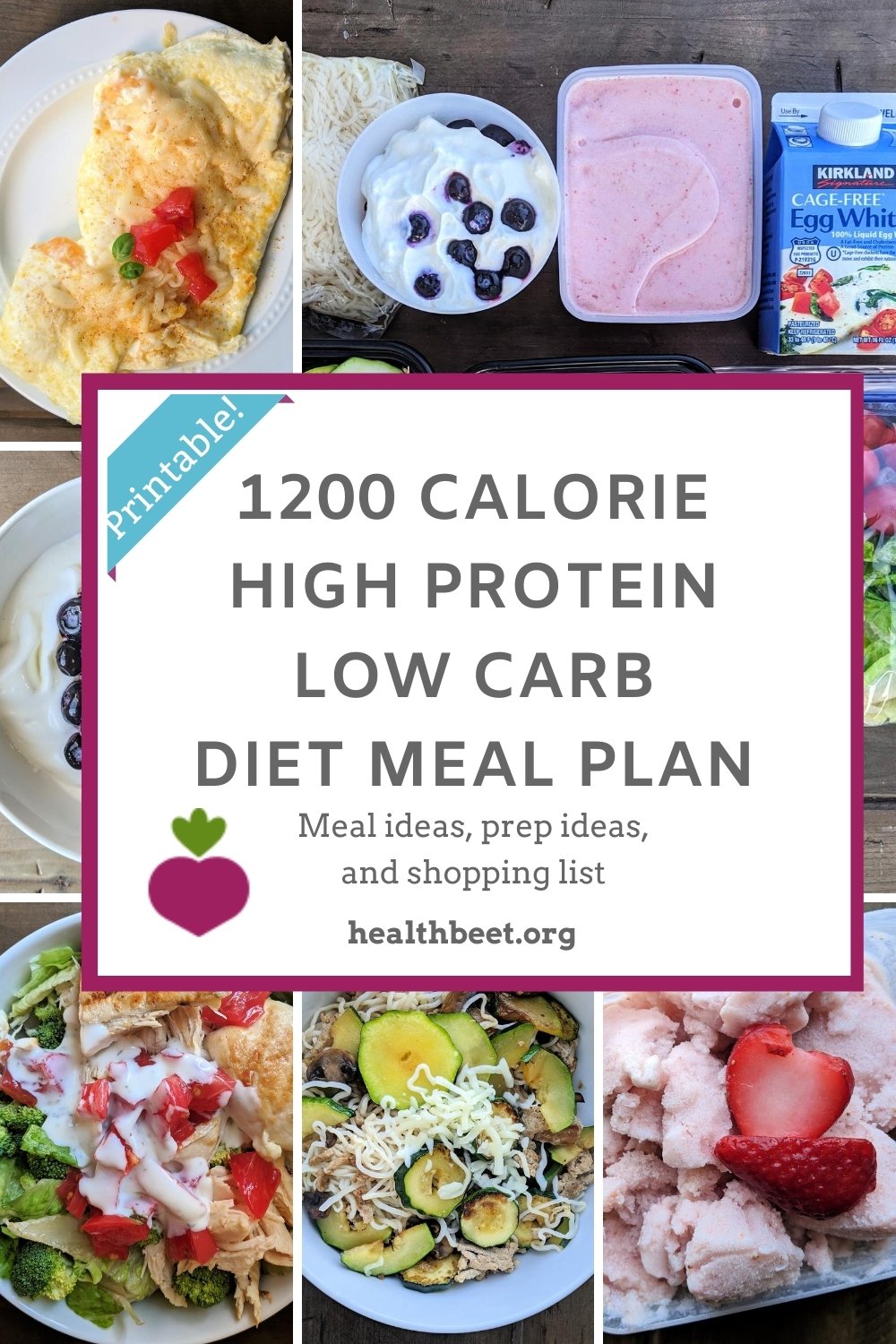 1200 Calorie Low Carb High Protein Meal Plan - Health Beet