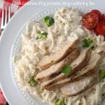 low calorie low carb chicken and broccoli alfredo