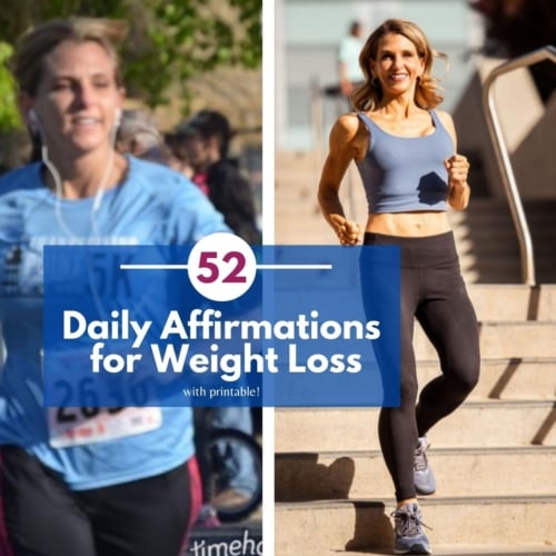52 daily affirmations for weight loss with a printable thumb