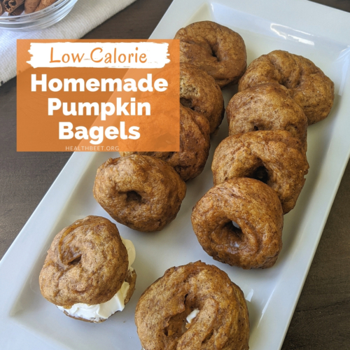 low cal homemade mini pumpkin bagels