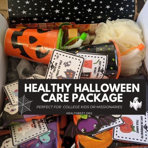 Healthy Halloween Care package perfect for college kids or missionaries