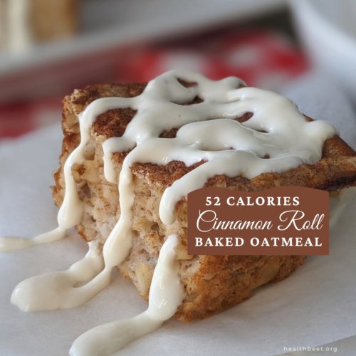 Healthy baked oatmeal cinnamon roll with protein