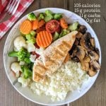 Low calorie chicken and rice bowl