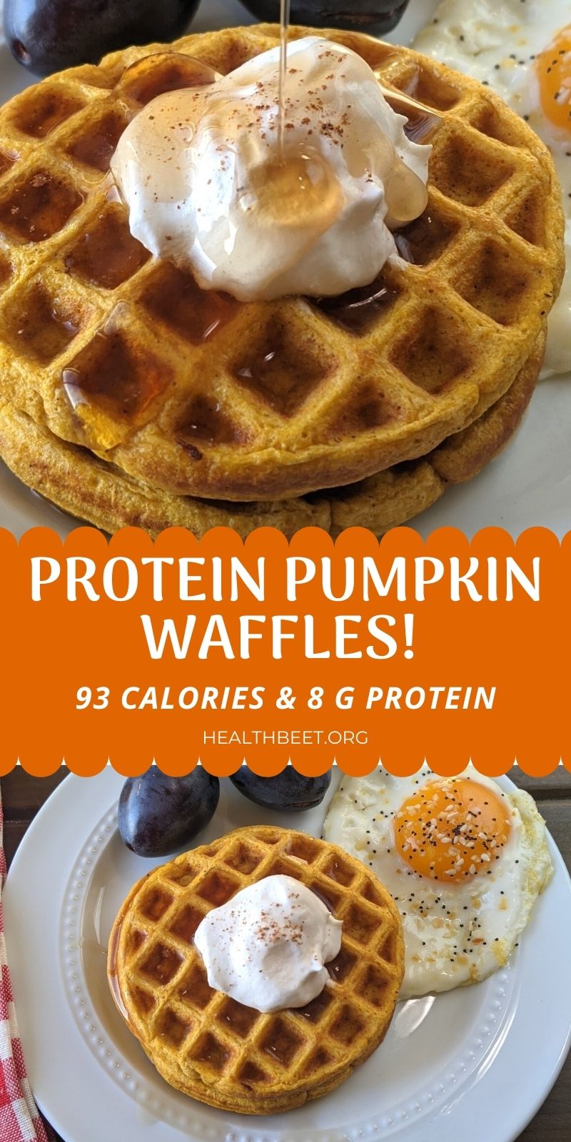 Protein Pumpkin Waffle {93 Calories} Health Beet