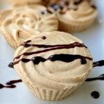 freezer peanut butter whips with chocolate drizzle