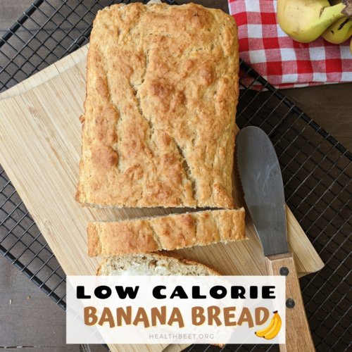 Healthy low calorie banana bread sliced