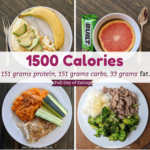 1500 calorie full day of eating with meal prep