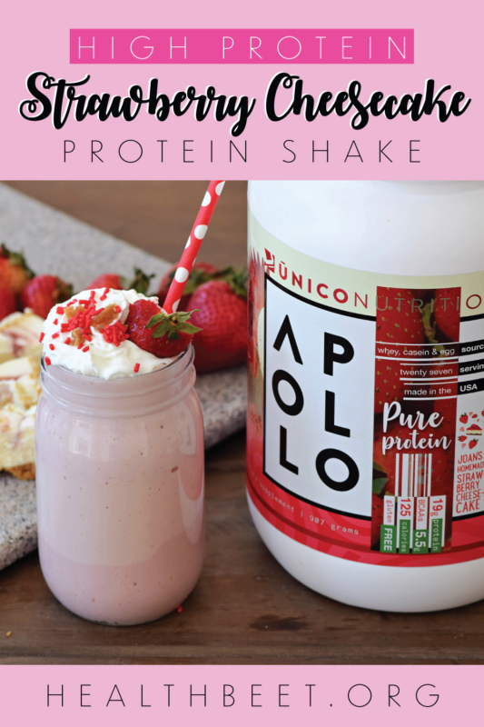 Strawberry Cheesecake Protein shake Pin with Apollo Pure Protein