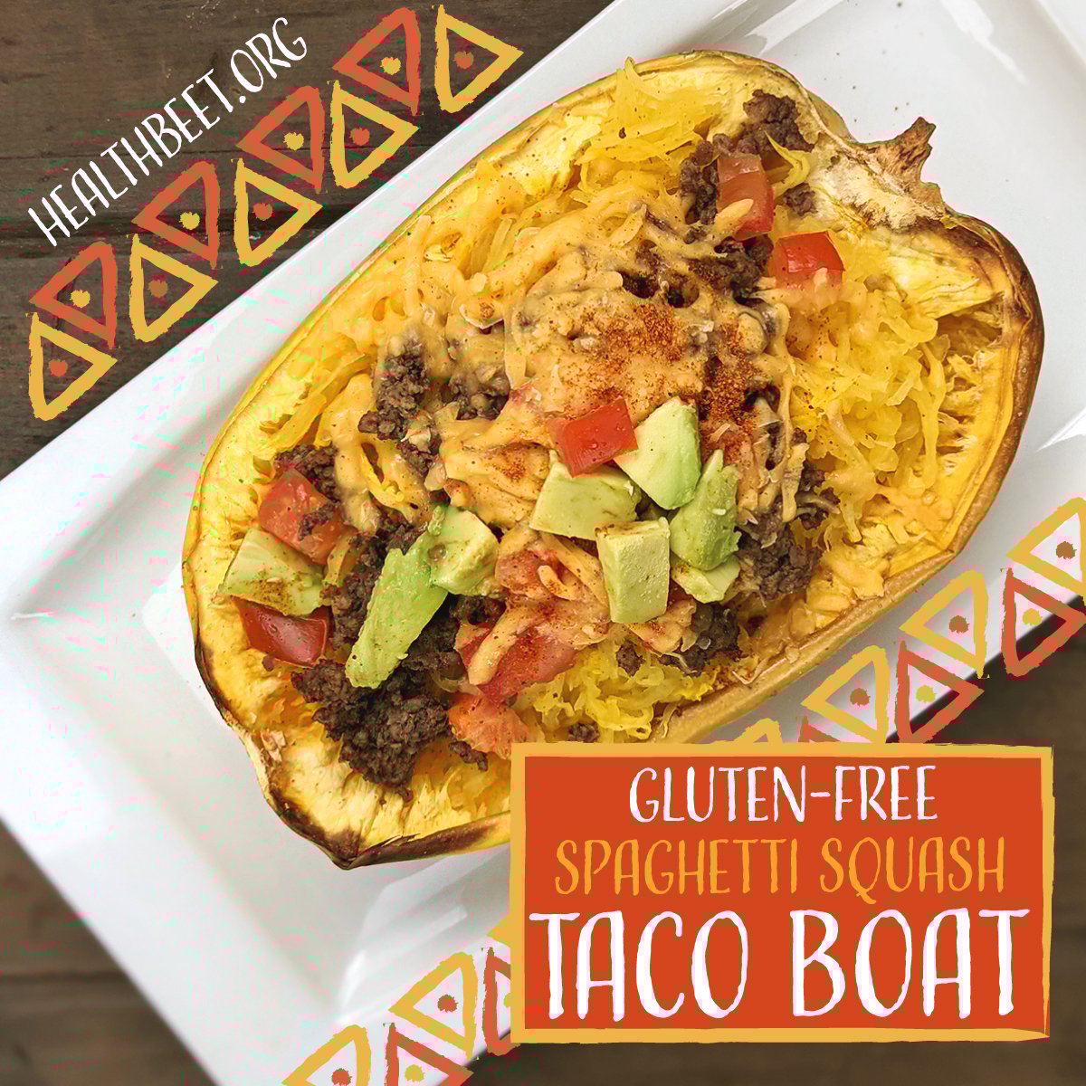 Taco Boat with spaghetti squash and avocado