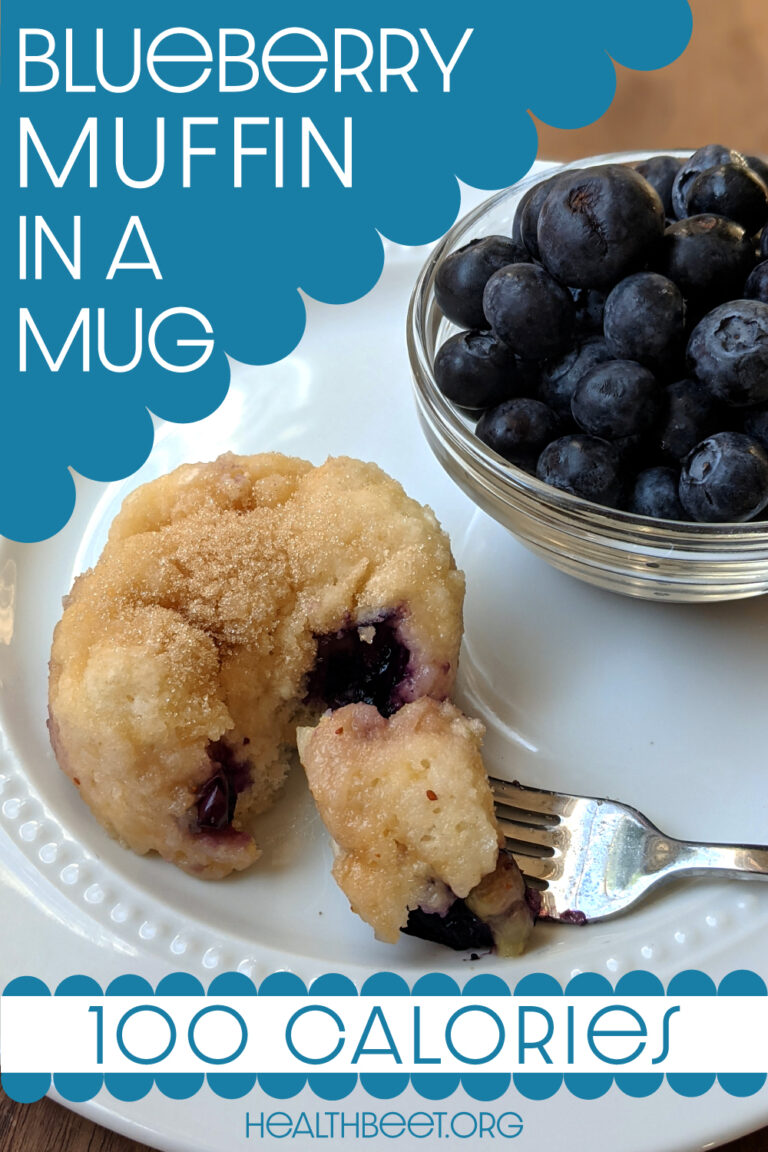 Healthy Microwave Single Serving Blueberry Muffin in a Mug Recipe
