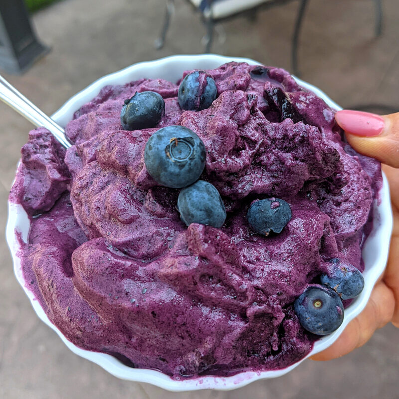 Egg White Frozen Blueberry Fluff {High Protein, Dairy Free, Gluten Free