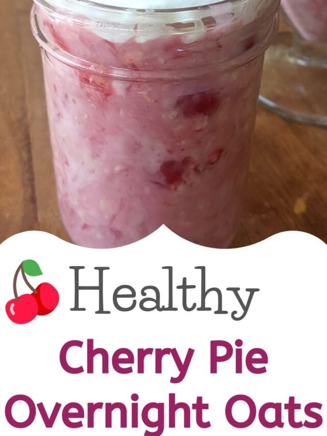 Healthy cherry pie overnight oats