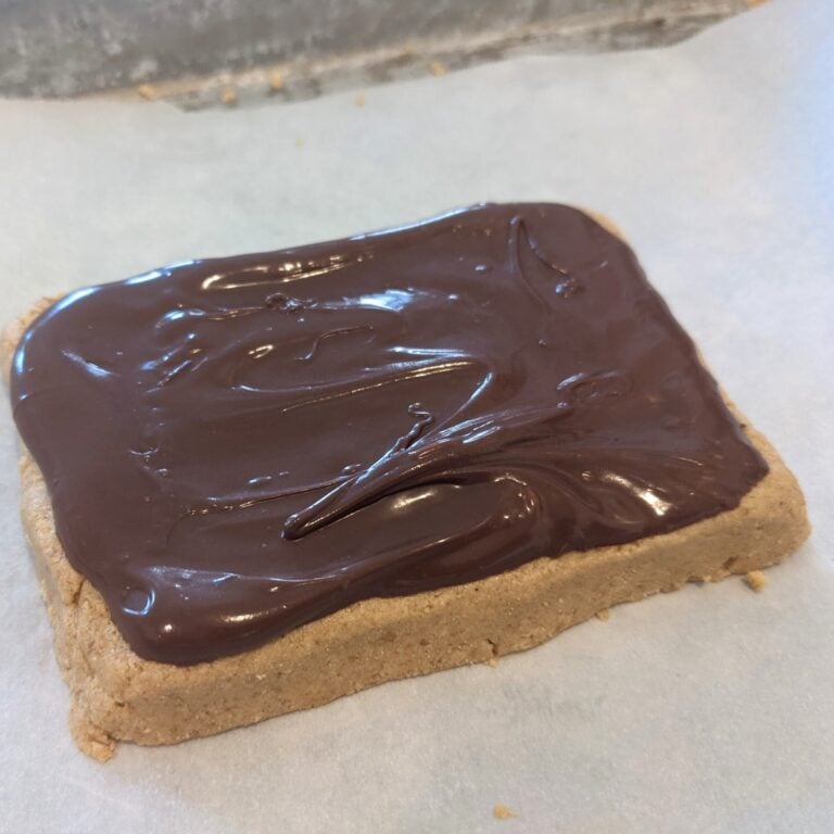 Healthy 4 Ingredient NoBake Chocolate Peanut Butter Bars (with Protein