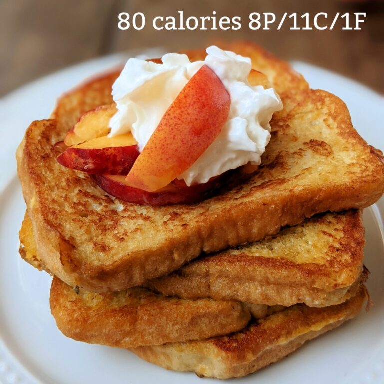 Peaches and Cream Protein French Toast (High protein, low fat) Health