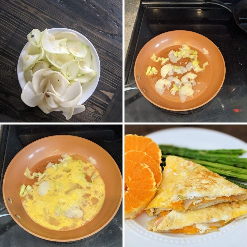 Low Calorie Zucchini & Potato Cheese Omelet {with 22 g protein