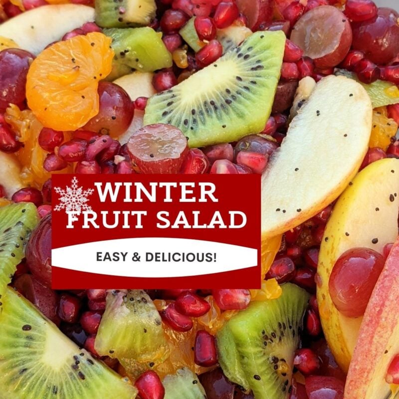 easy and delicious winter fruit salad with pomegranate oranges and apples