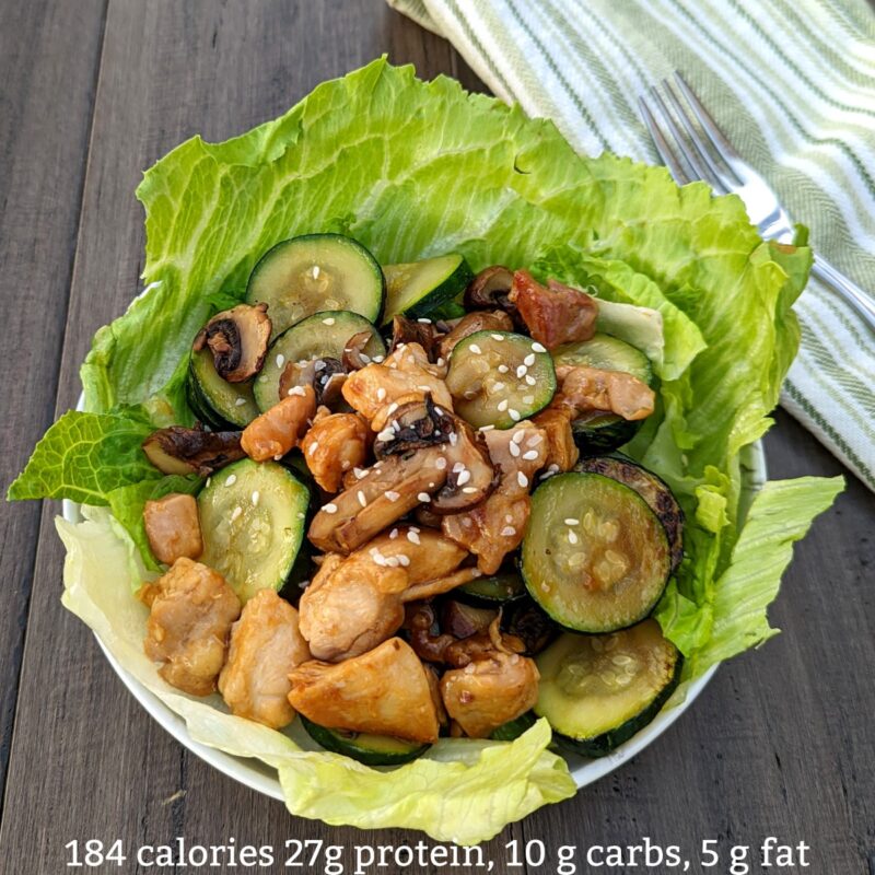Stir Fry Lettuce bowl with calories and macros (
