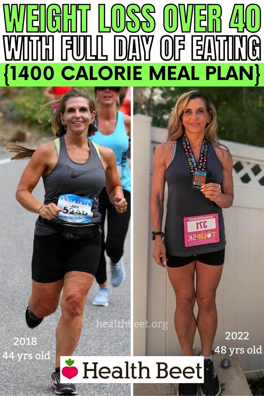 Weight Loss Over 40 with Full Day of Eating {1400 Calorie Meal Plan