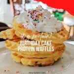 Birthday cake flavored protein waffles with 40 grams of protein thumbnail