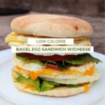 Low calorie bagel egg sandwich with cheese thumbnail