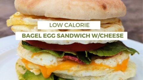 Low calorie bagel egg sandwich with cheese thumbnail