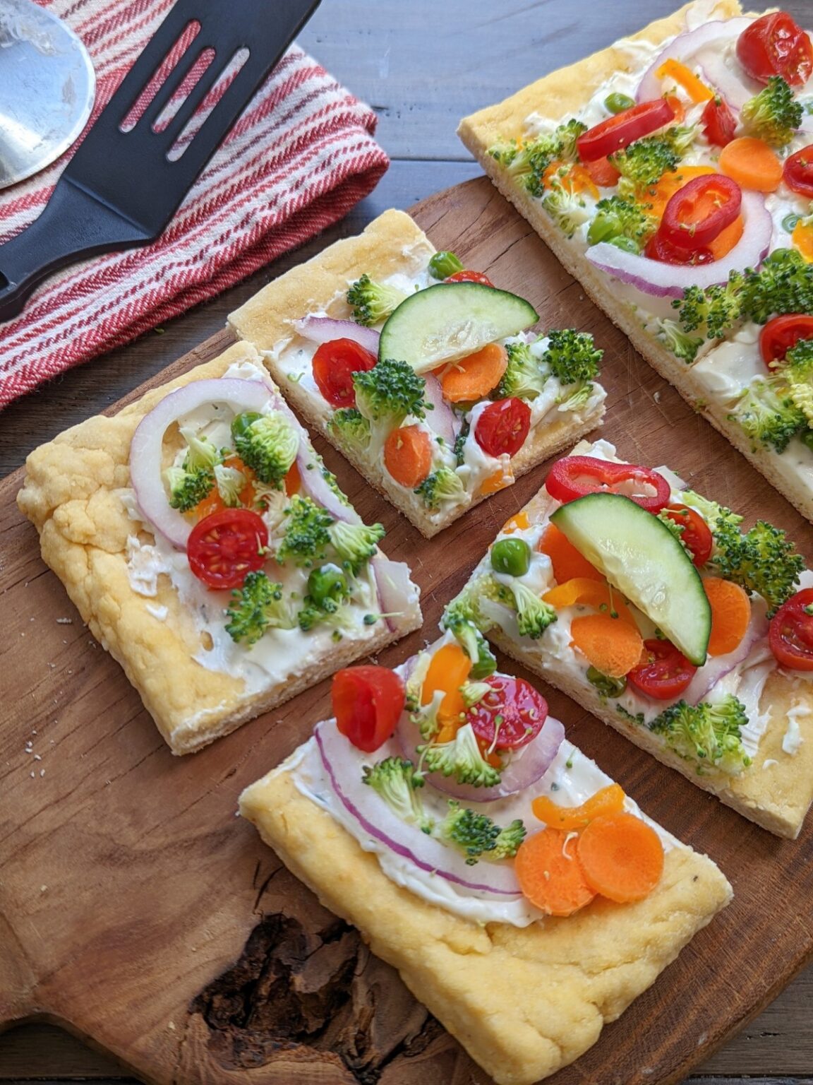 Cream Cheese & Ranch Veggie Pizza 111 calories per slice Health Beet