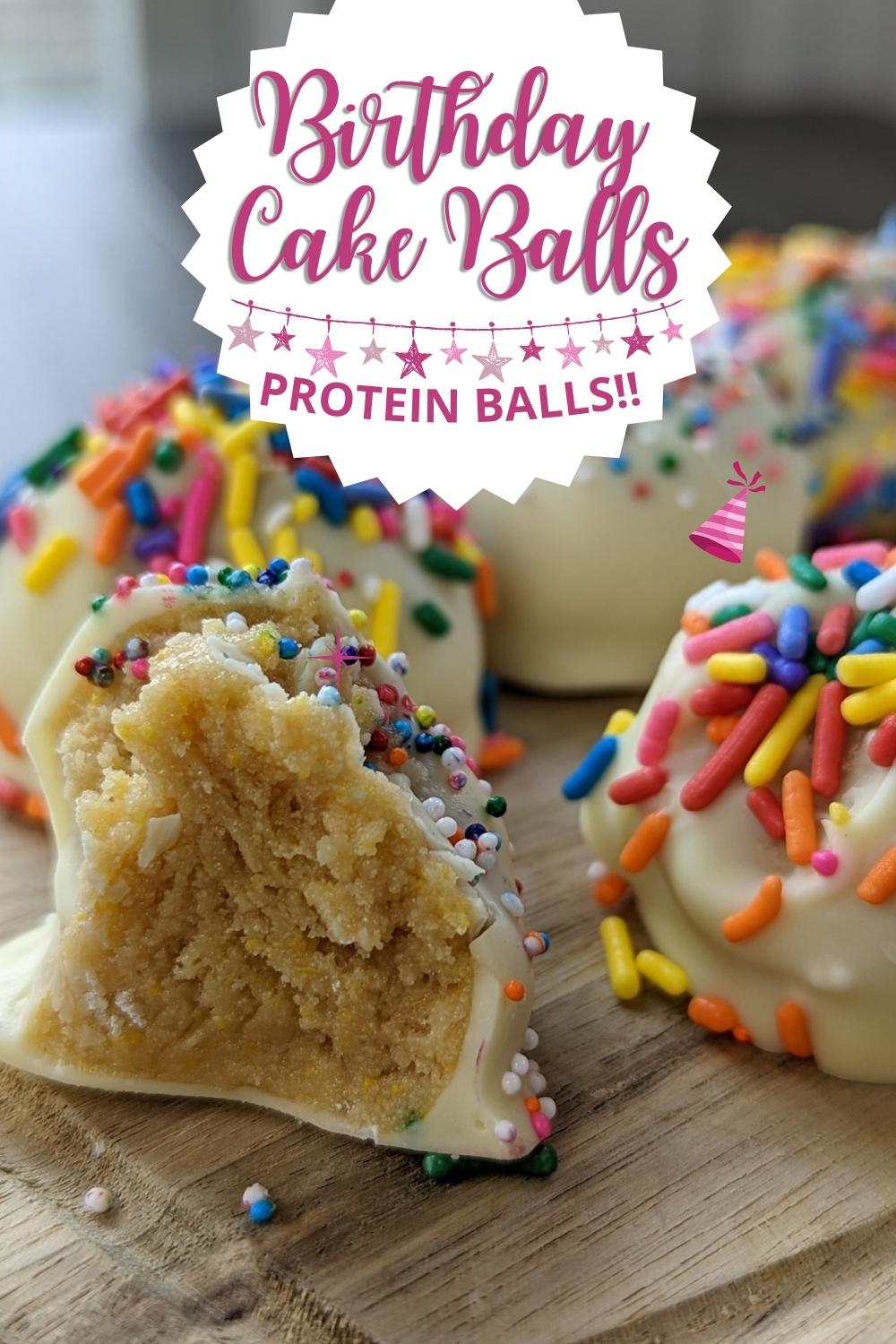 Easy Birthday Cake Protein Balls - Nourished by Nic