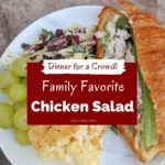 Dinner for a crowd chicken salad sandwiches with potatoes fruit and green salad