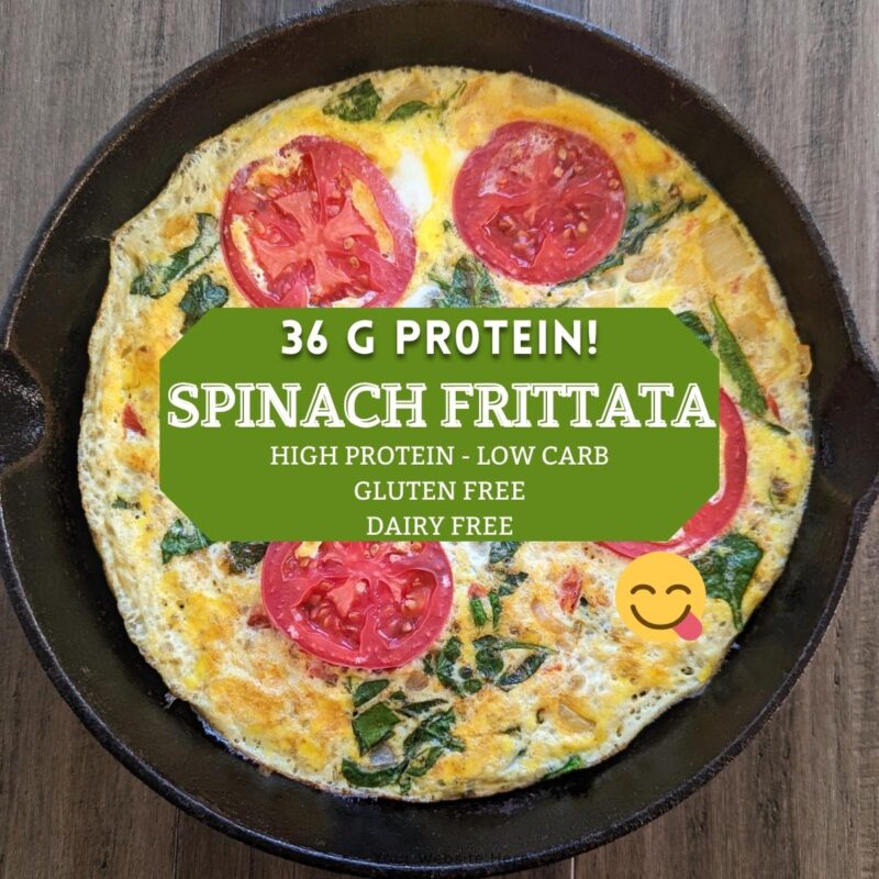 dairy free gluten free high protein spinach frittata thumbnail