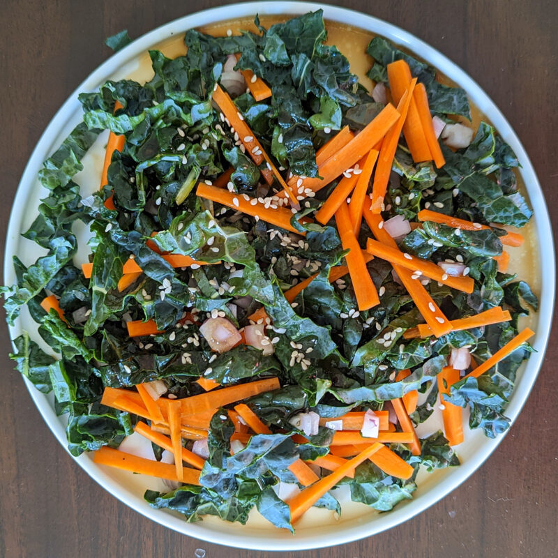 Asian Carrot and Kale Salad Recipe {Side dish for Chicken Teriyaki