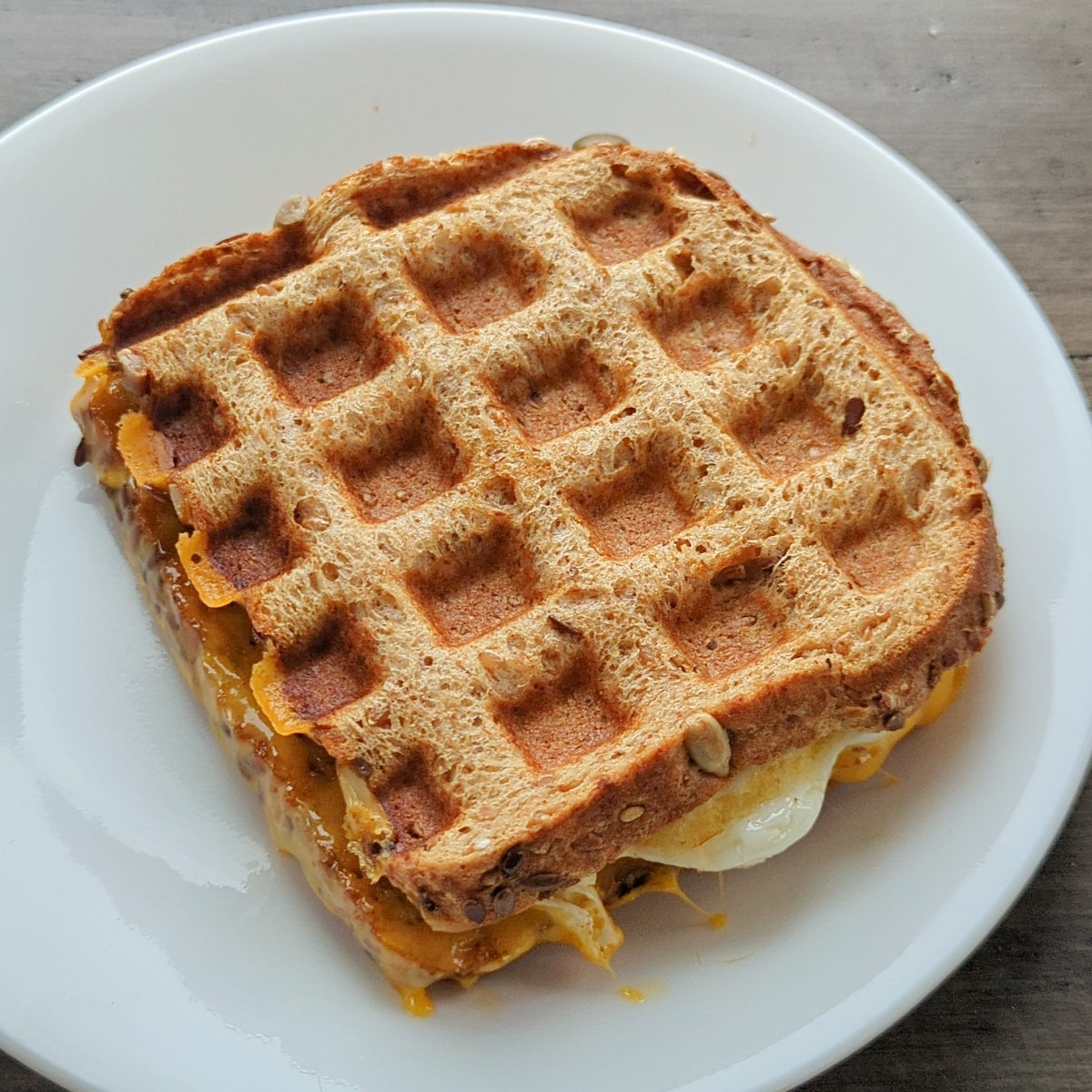 Waffle Iron Breakfast Sandwich {250 Calories} Health Beet
