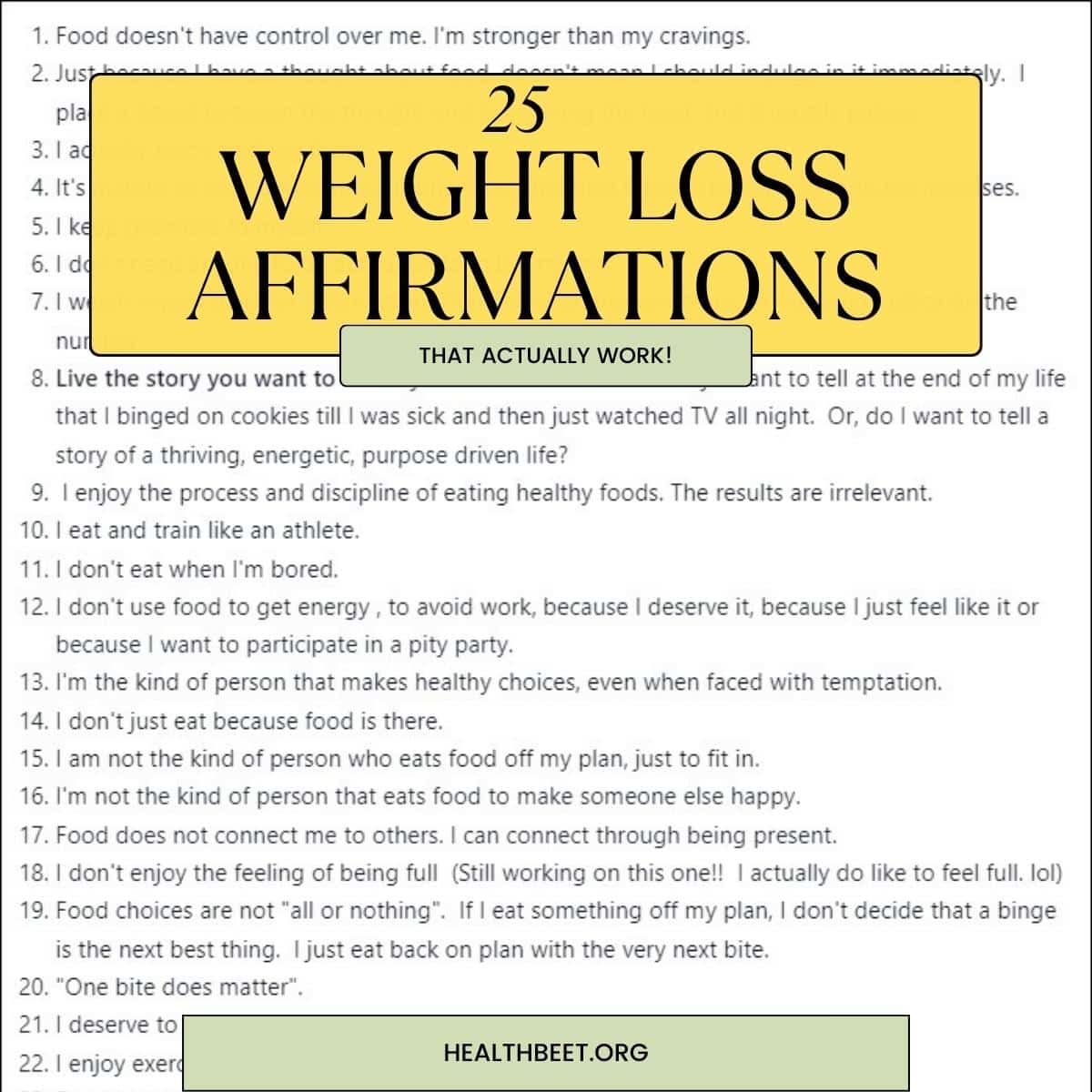 25 Weight Loss Affirmations That Actually Work {from losing weight to