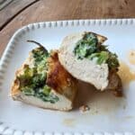 cream cheese and broccoli stuffed chicken