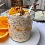 protein overnight oats orange cranberry with chia seeds