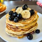 High protein low calorie blueberry pancakes